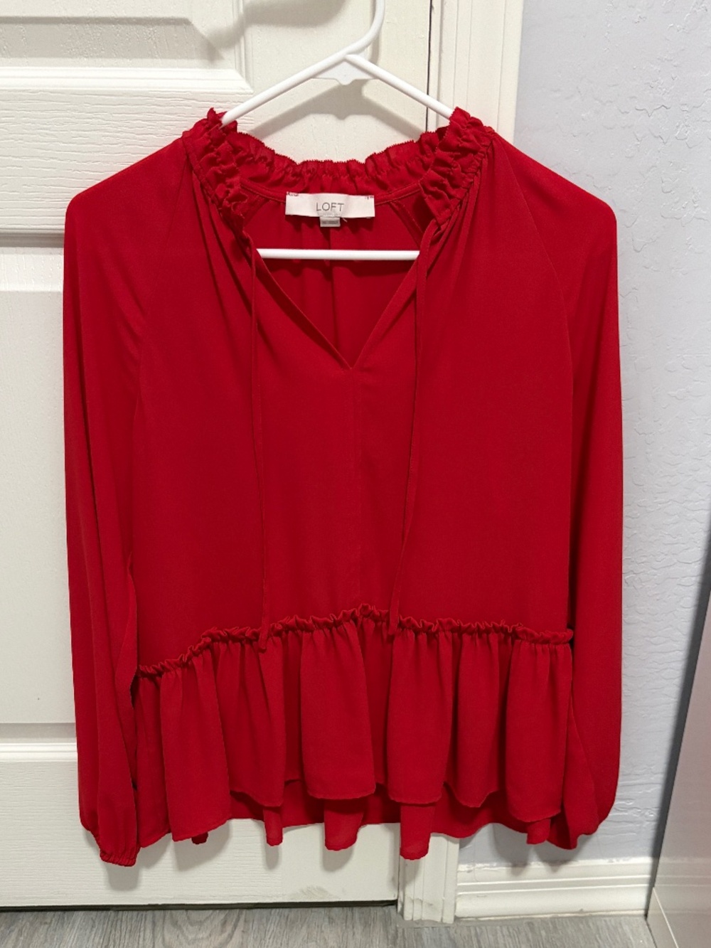 LIKE NEW! Women's LOFT Red Tunic Swing Blouse - XS